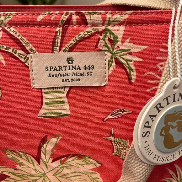 NWT Spartina Shopper Tote Lowcountry Fauna Red - Picture 2 of 15
